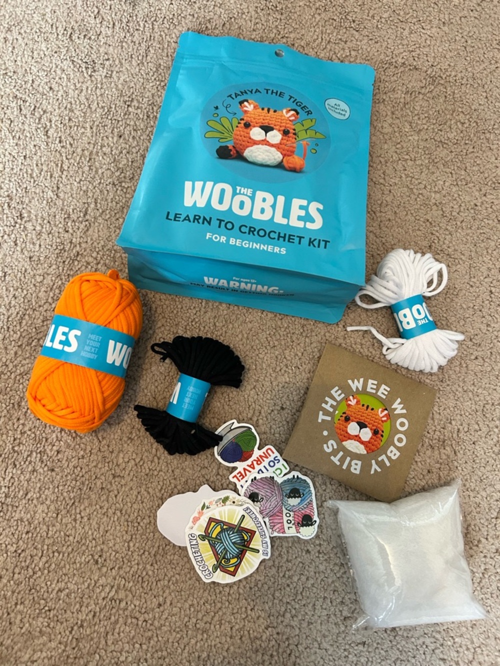 The Woobles Learn to Crochet Kit - Tanya the Tiger - Orange - Picture 3 of 3